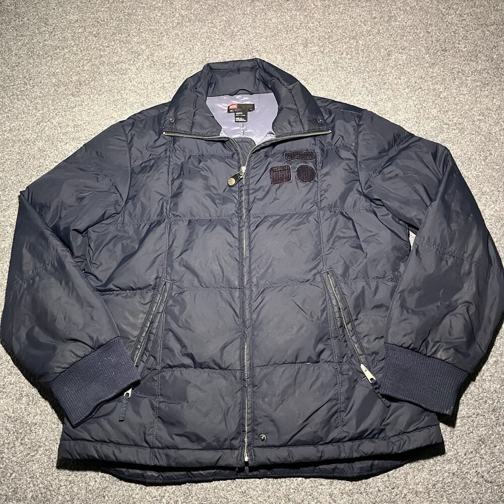 Vintage 90s Diesel Jacket Mens Large Blue Down Bomber Puffer Full Zip Winter Ski